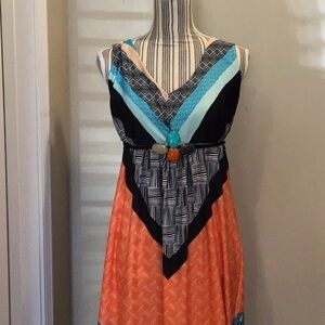 New Directions Sleeveless Embellished Maxi Dress Size Large